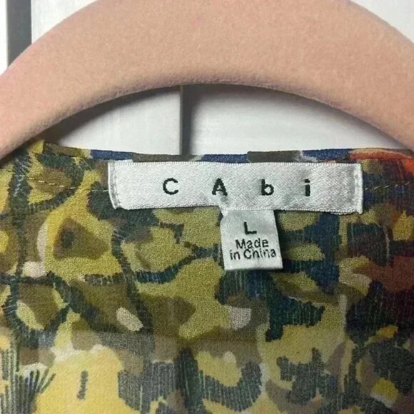 Cabi Shakespeare Floral 3/4 Sleeve Ruffle Kimono Tie Front Size Large - Picture 2 of 9